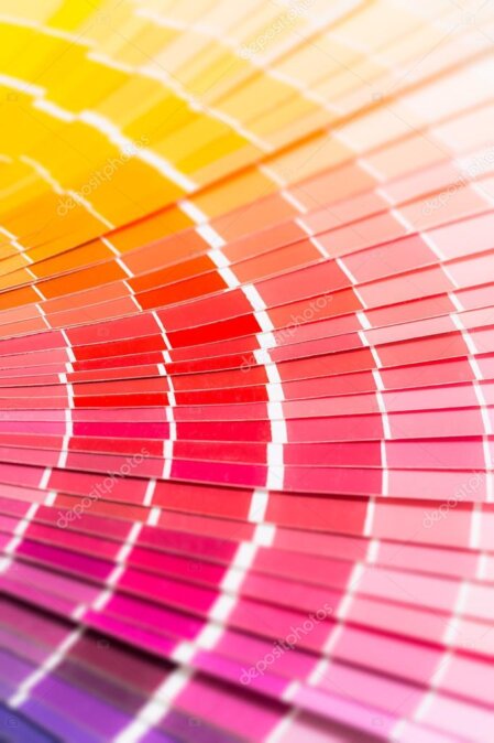 Próbki kolorów Pantone, CMYK i RGB